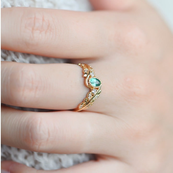 Diamond Luxury Olive Branch Ring
